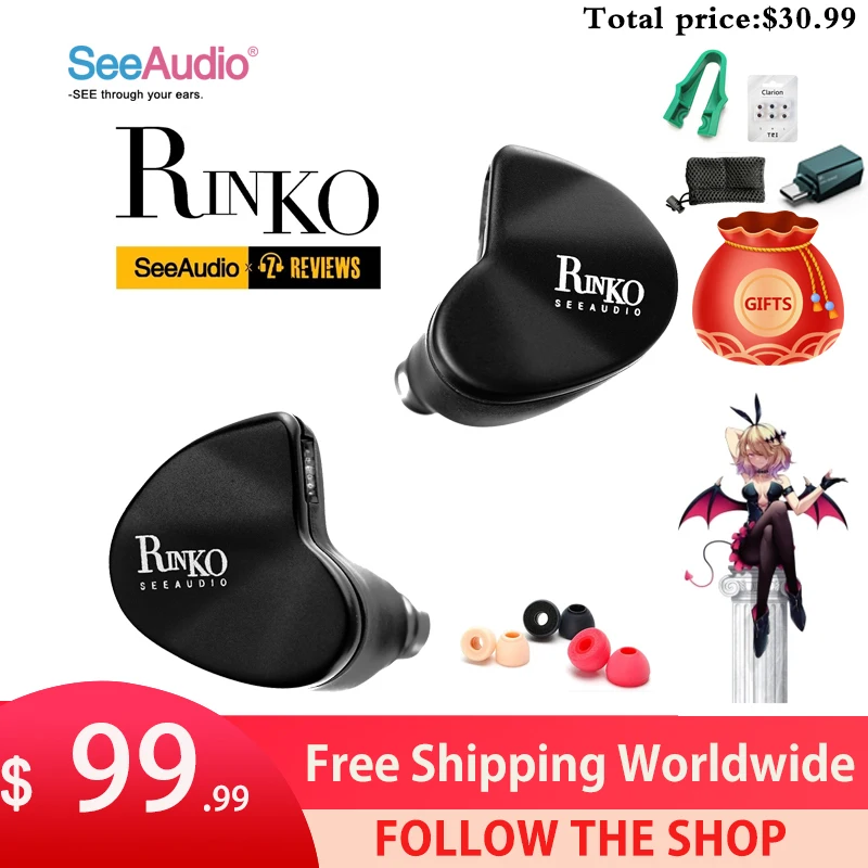 SeeAudio x Z Reviews Rinko IEM 1 Dynamic Driver+1 Planar Drivers In ear Monitors Earphones