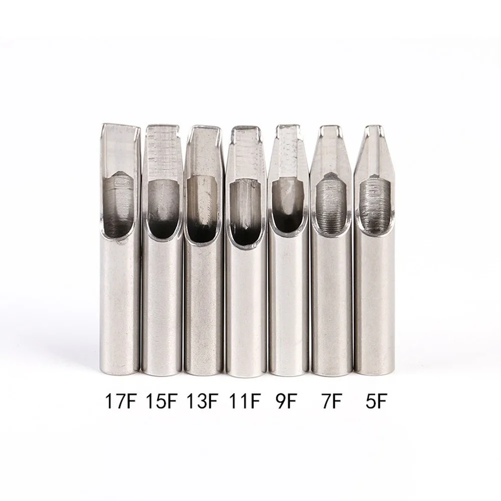 5pcs Stainless Steel Tattoo Tips Permanent Tattoo Nozzle Tips RT FT DT Machine Gun Grip Tip Accessories disposable tattoo tips