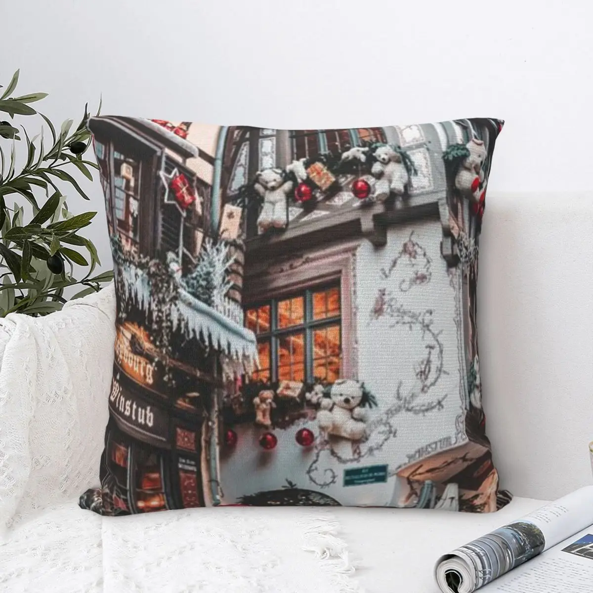 

Рождественская вечеринка зимние ночи квадратная наволочка из полиэстера наволочка Бархатная подушка Декор комфортная наволочка для дома и автомобиля