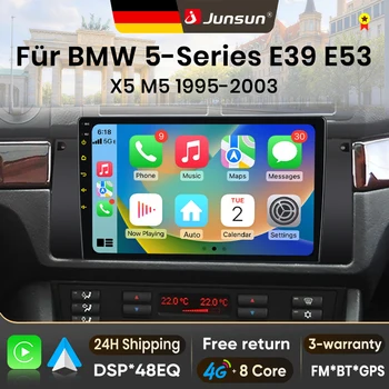 Radio para Auto Junsun de 9 Pulgadas con Android 15 para BMW Serie 5 E39 1995-2003 E53 X5 M5, Inalámbrico, Compatible con Apple CarPlay, Pantalla Auto, Estéreo, Reproductor Multimedia, Video, Sistemas Inteligentes para Auto, Autoradio 2 Din, Unidad Principal, Navegación GPS, Bluetooth, 4G, WIFI, 8 Núcleos, FM, AM, DSP, RDS, DAB+ 1