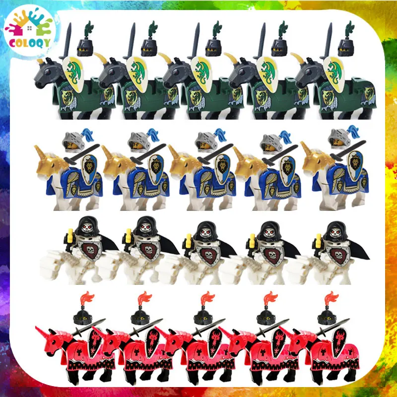 

Kids Toys Building Block New Medieval Castle Dragons Black Knights King Castle Horses Figures 10set/Lot Toy Wholesale Store