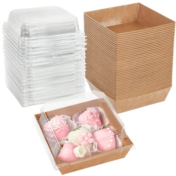 5/10pcs Kraft Paper Cake Dessert Donut Box Cookie Sandwich Food Containers Wedding Birthday Party Supplies Christmas Home Decor 1