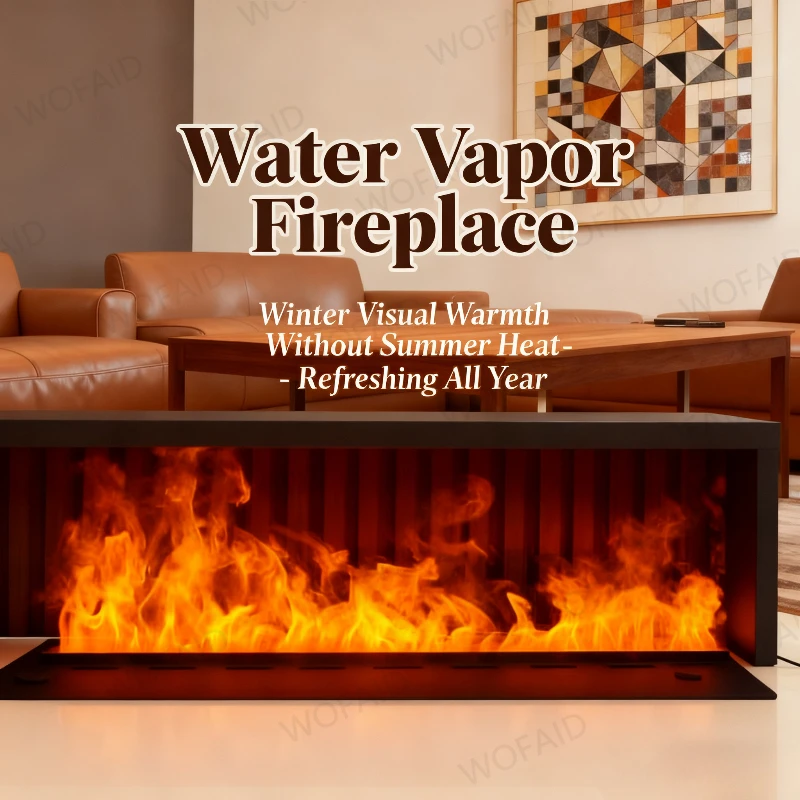 เตาผิงไฟฟ้าในร่มทันสมัยแบบฝังผนัง พร้อมไฟ LED เครื่องเพิ่มความชื้นในอากาศด้วยไอน้ำแบบเงียบ เตาผิงไฟฟ้าเพิ่มความชื้นและอากาศบริสุทธิ์ 1