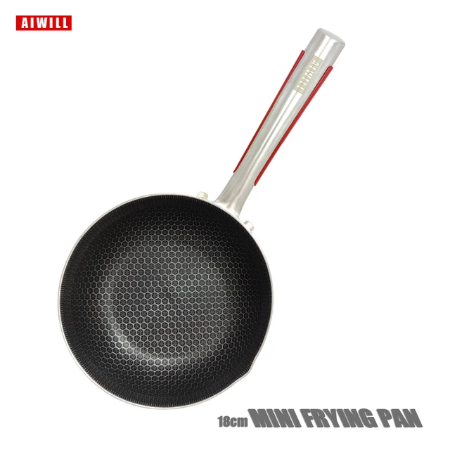 AIWILL 18cm mini frying pan kitchen nonstick pan 316 stainless