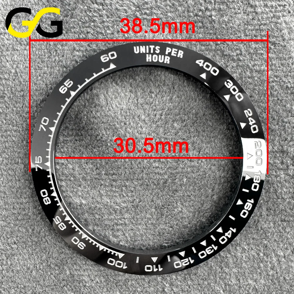 High-Quality Ceramic Bezel with White Gold Text and Black Coffee Hue