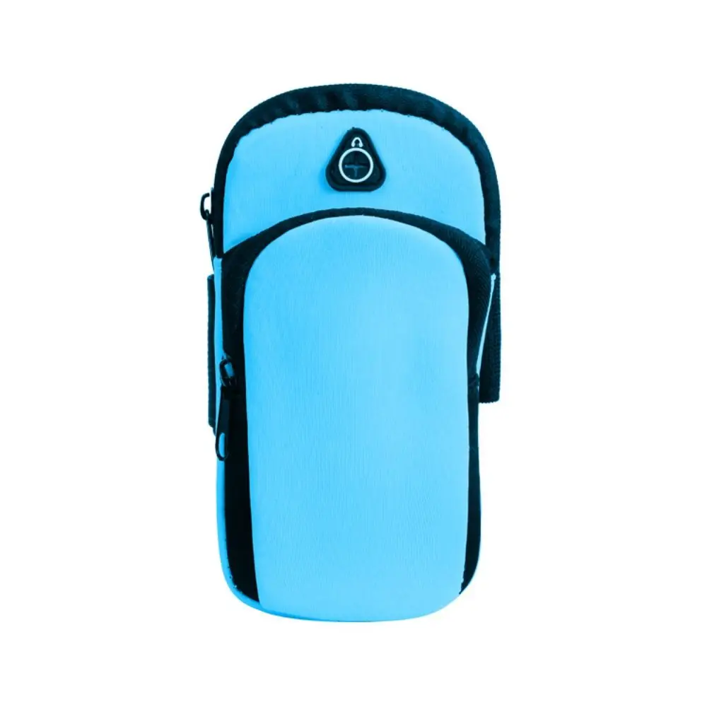 Breathable Waterproof Neoprene Sports Armband with Headset Access and Mesh Design - Black/Blue/Green