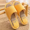 2025 New Home Linen Slippers Women Indoor Soft Open Toe Slides Men Floor Bedroom Breathable Non-slip Sandals Couples Flip Flops 5