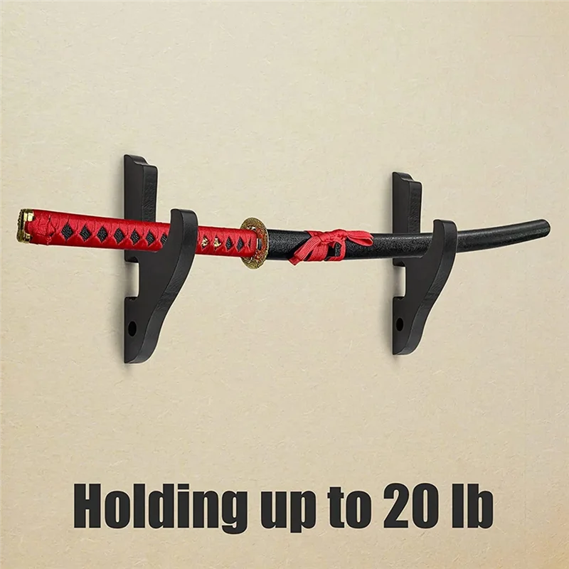 Sword Wall Mount 2/Set 1-Tier Hook Katana Holder Adjustable Display Hanger for Samurai Sword Tanto Rapier Cosplay Rack images - 6