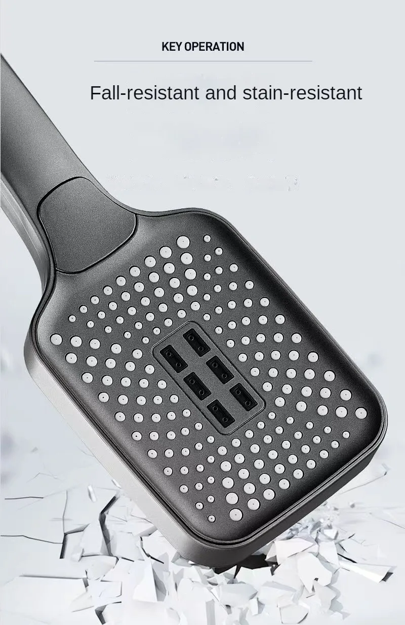 Description Picture 5 of itemBathroom 3 Modes Adjustable Handheld Large Panel of Spray Nozzle High Pressure Rainfall Shower Heads with Holder Hose Set