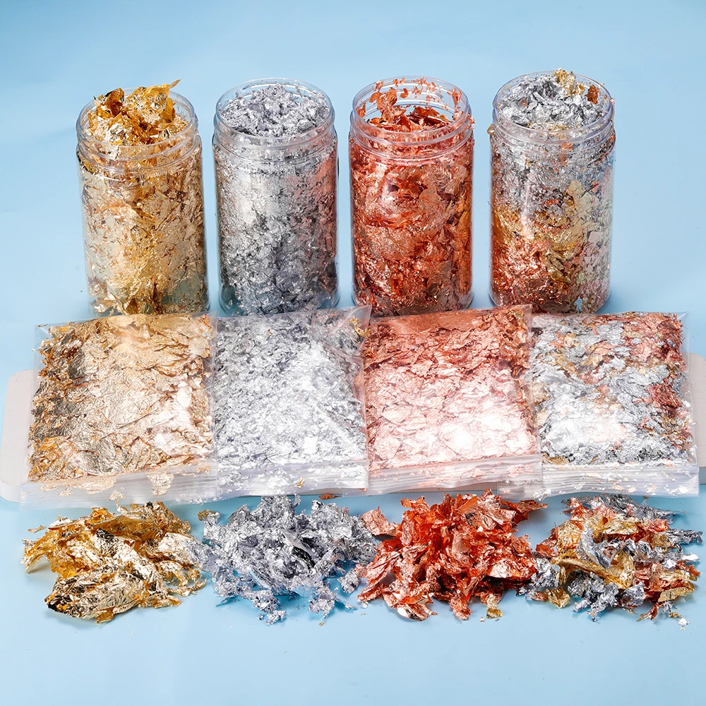 261954-1c7148.jpg S30c6798fd2214b12923c1bfce063e525B 2-10g Gold Leaf Flakes Sequins Glitters Epoxy Resin Filling Gold Foil Paper DIY Resin Silicone Mold Nail Art Jewelry Making Mallzona