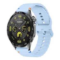 Enhanced Liquid Silicone Wave Watch Strap - Ultra Light Matte Finish Wristband with Quick Release for OPPO Watch X (Sky Blue)