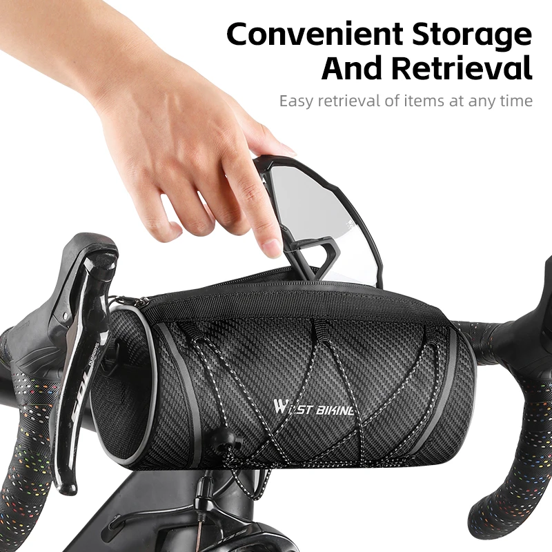 WEST BIKING Bicycle Front Bag 2L Large Capacity Waterproof Multifunctional Bike Handlebar Bag Portable MTB Road Bike Frame Bag