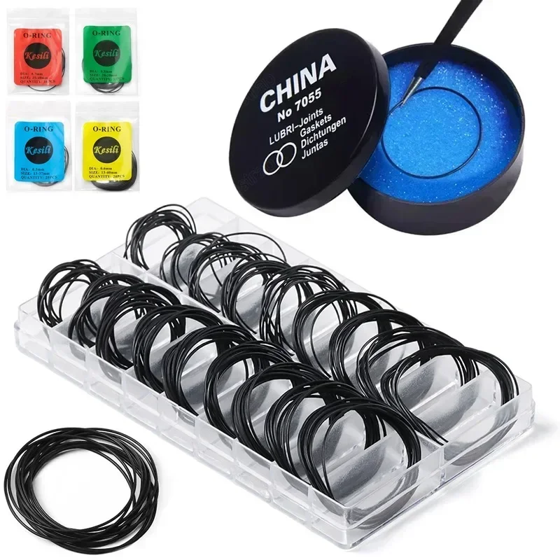 Uhren reparatur werkzeuge 1Box Uhrengehäuse Gummi wasserdichter O-Ring öl beständiger Uhren boden deckel dichtung 0.5/0,6mm O-Ring-Dichtung – Detail 4