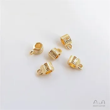 14K Gold Color Bracelet Beadproof Bucket Bead Belt Hanging Ring Pendant Buckle Diy Handmade Bracelet Necklace Jewelry Accessorie