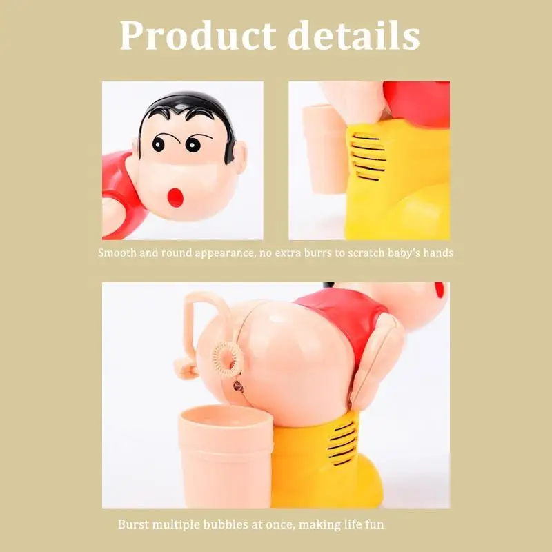 Kids Soap Bubble Blower Electric Fart Blowing Bubble Machine Music Light Toys Fully-Automatic Water Blowing Toys For Children 5