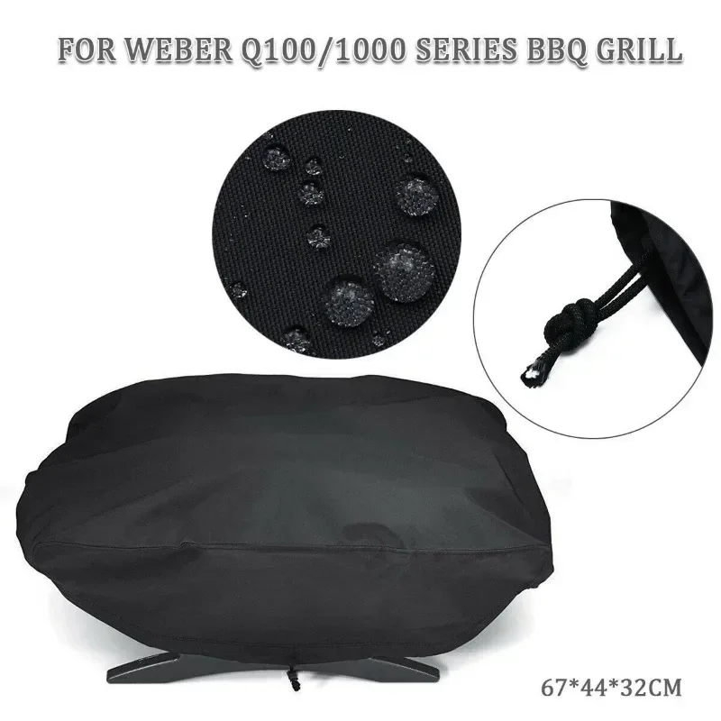 BBQ Stove Waterproof Grill Cover Protective Accessories For Weber 7110 Q1000 Wind Resistant Home Kitchen Supplies