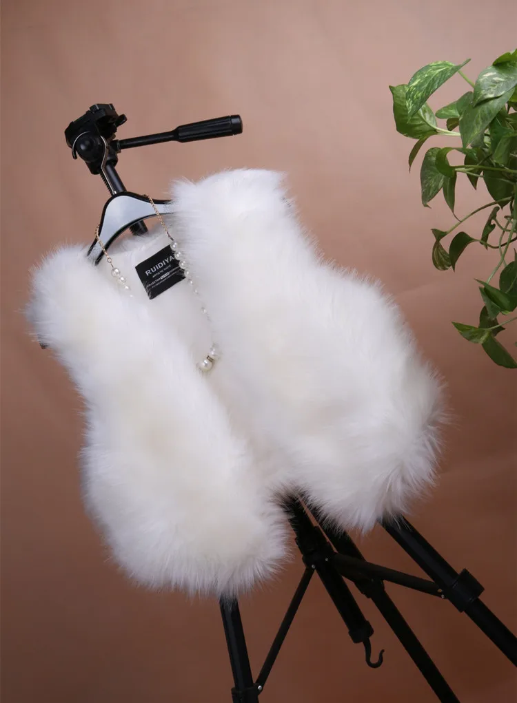 ort  Fur Vest Women's Autumn Winter Faion Slimming Belted Plu Jaet Korean Sle V-Ne No-Sve Commute Trend