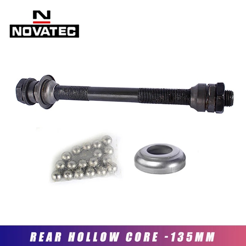 Novatec-Rear Axle for Mountain Bike, Quick Removal, Hollow Axle, Loose Bead, Flower Drum, Fixed Axle, 100mm, 130mm, 135mm