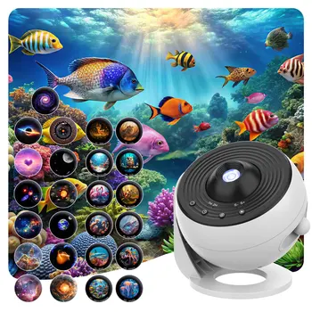 Proiettore Galassia PRO, Luce Notturna con 25 Proiezioni 4K, Lampada Planetario per Camere dei Bambini, Regalo di San Valentino, Matrimonio