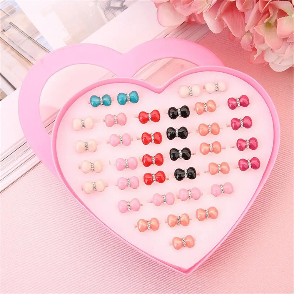 

Jewelry Supplies Earring Storage Case Pink Ring Display Ring Box Heart-shape Jewelry Box 36 Holes
