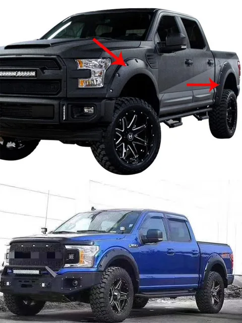 フォード F-150 2015 2016 2017 ABS 車 フェンダー フレア エクストラ ワイド ボディ ホイール アーチ F150 フェンダ フェンダーフレア 4個入り フォード F-150 2015 2016 2017 フロント