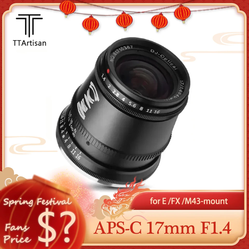 Ttartisan Aps-C 17Mm F1.4 Fotografia Di Viaggio Obiettivo Per Fotocamera Umanistica Per Nikon Z5 Canon M5 Olympus Epm2 Sony A6000