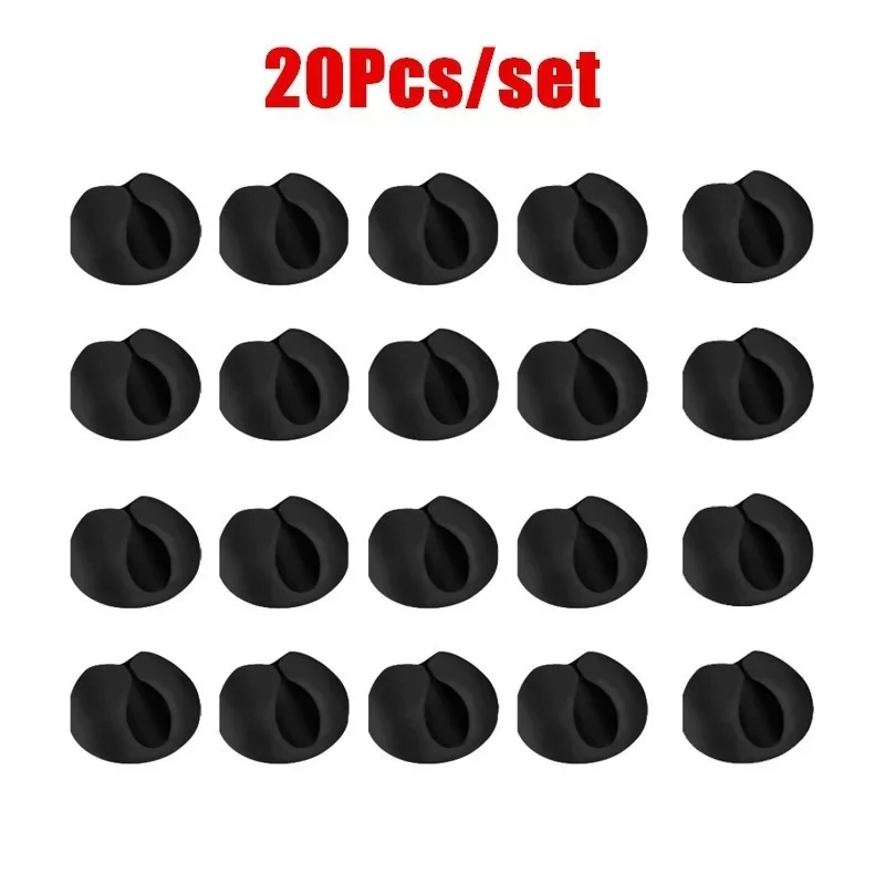 Cable Organizer 10/20Pcs Cable Clips Winder Silicone Desktop Wire Storage Charger Cord Holder for Car USB Charging Tablet Wire