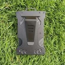  Wallet For Men Slim Aluminum Metal Money Clip with 1Clear window ID Badge Holder RFID Blocking  Holds up 15 Cards with Cash Clip 