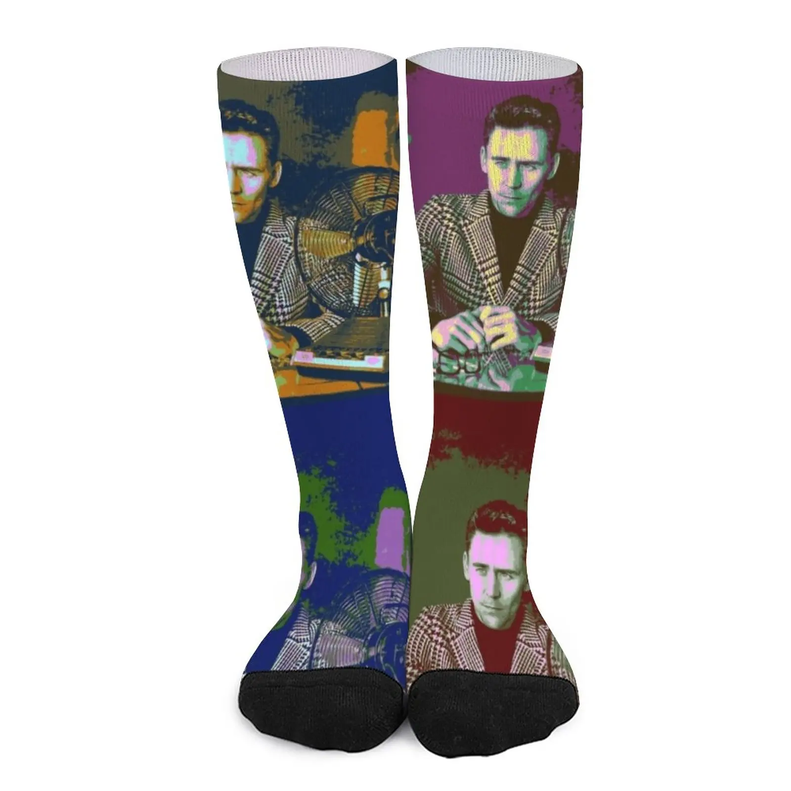 Tom Hiddleston Pop Art Socks compression stockings for Women Men's socks Stockings