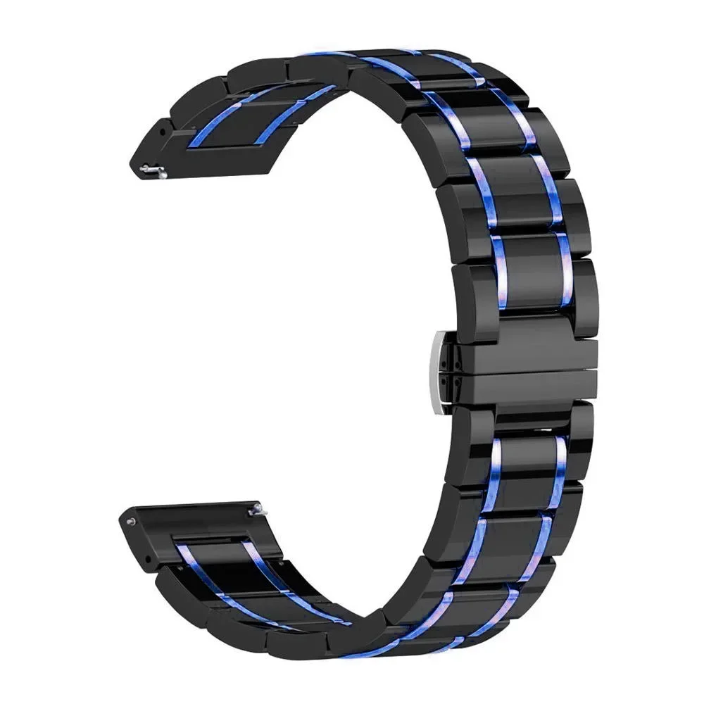 Ceramic and Metal Wristband Strap, 20mm/22mm, Adjustable and Durable Design