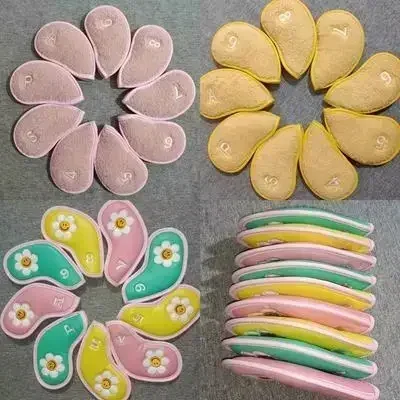 

Чехол для гольф-клуба 10, простой защитный чехол из искусственной кожи с железным узором, бархатная накладка на голову, принадлежности