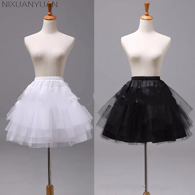 

NIXUANYUAN White or Black Short Petticoats 2023 Women A Line 3 Layers Underskirt For Wedding Dress jupon cerceau mariage