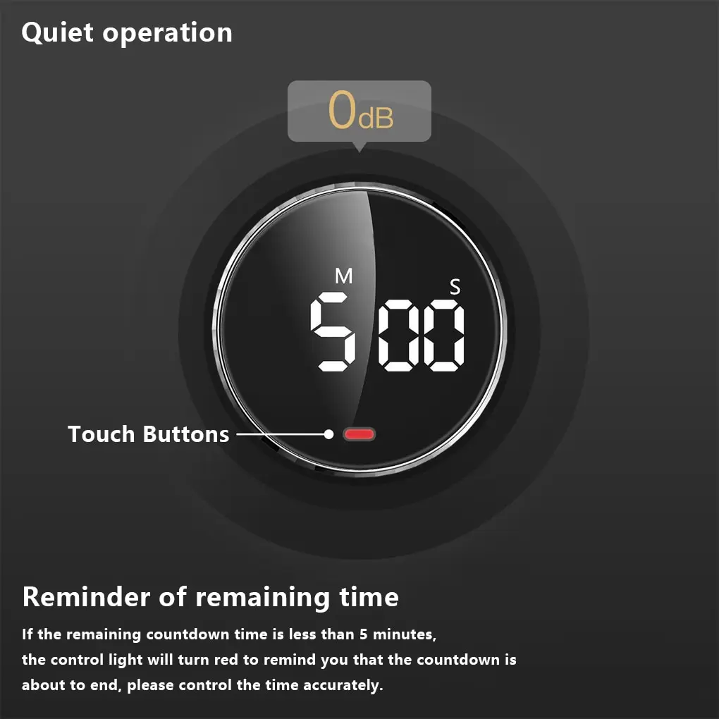 LED Digital Kitchen Timer For Cooking Shower Study Stopwatch Alarm Clock Magnetic Electronic Cooking Countdown Time Timer