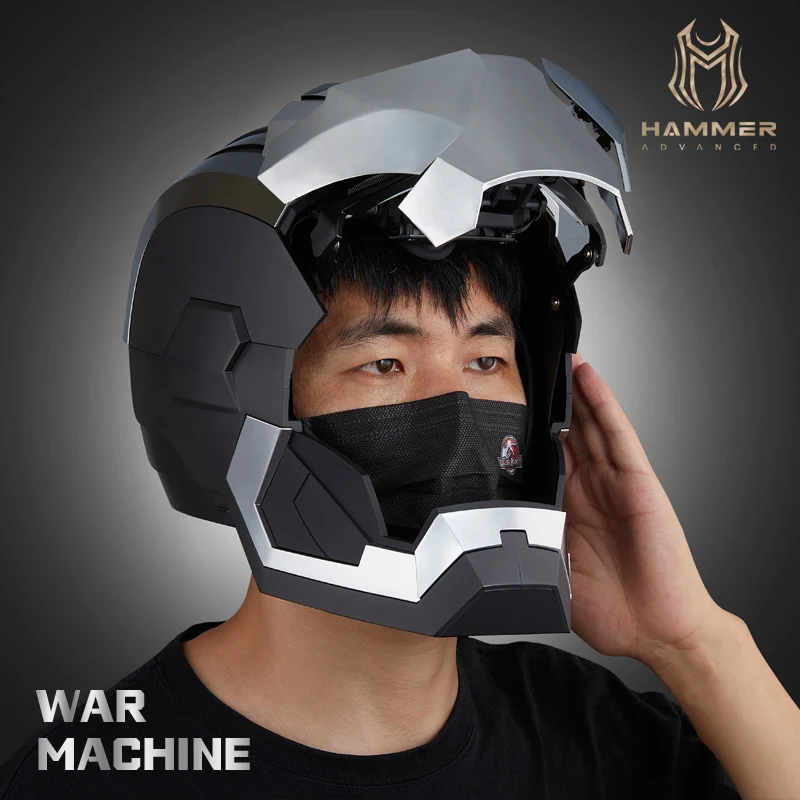 

Avengers Iron Man Mk5 War Machine Helmet Cosplay 1:1 Electric Open Close Chinese English Voice Remote Control Toy Christmas Gift