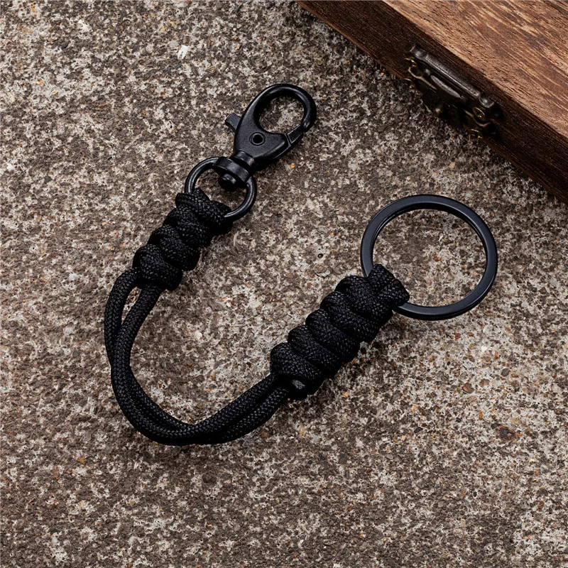 Outdoor Rock Climbing Paracord Snake Knot Keychain Camping Rescue Emergency Rope Double Buckle Key Chains Handmade Gifts - Image 2