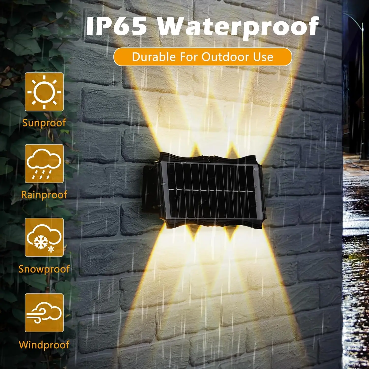 Solar LED Light Outdoor Solar LED Wall Lamp High Brightness Up And Down Luminous Lighting for Outdoor Garden Decoration Sunlight