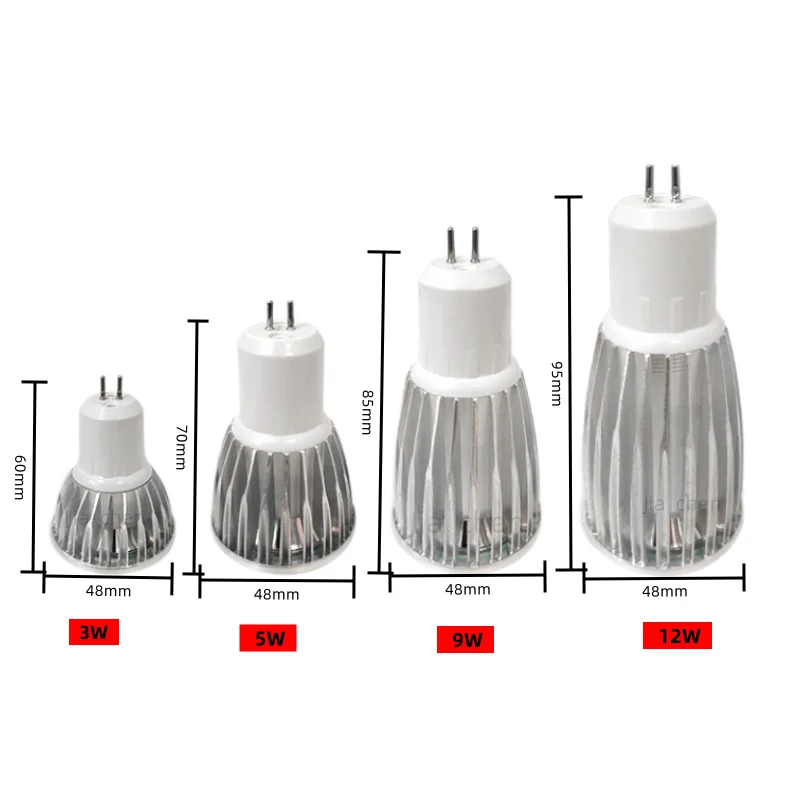 고출력 에너지 절약 GU5.3LED 조명, 3 색 가정용 전구, COB 스포트라이트, G5.3, 3W, 9W, 12W, 220V, 5 개