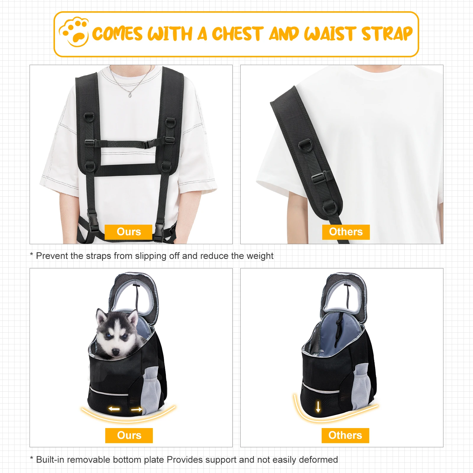 Cat and Puppy Transport Bag Travel Backpack, Cat Backpack, Puppy Outdoor Portable Bag, Camping Pet Carrier Breathable Backpack