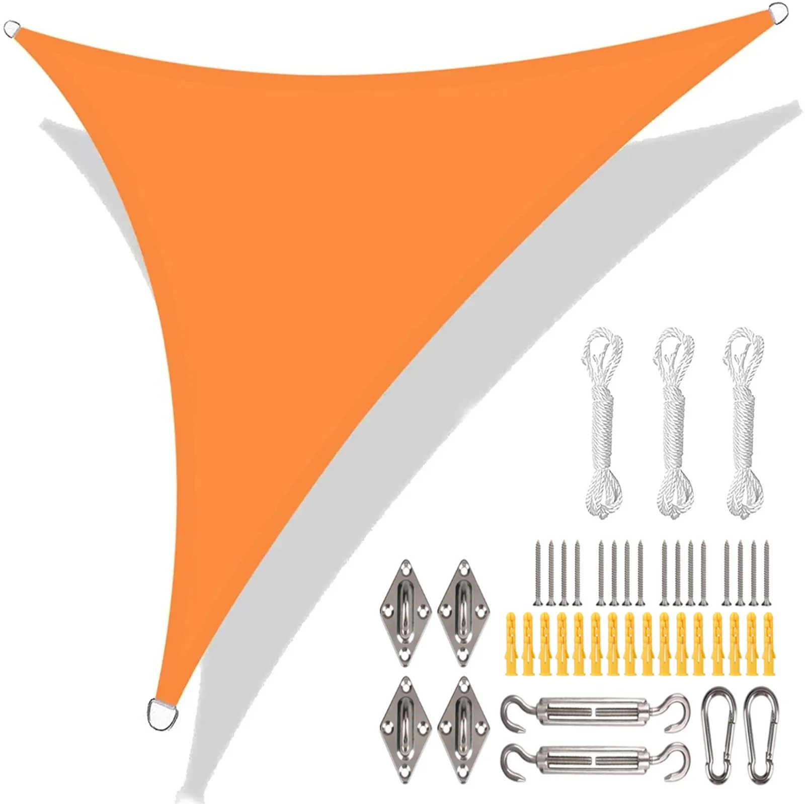 Waterproof Grey & Black Triangle Sun Shade Sail Canopy – 98% UV Block Outdoor Shelter