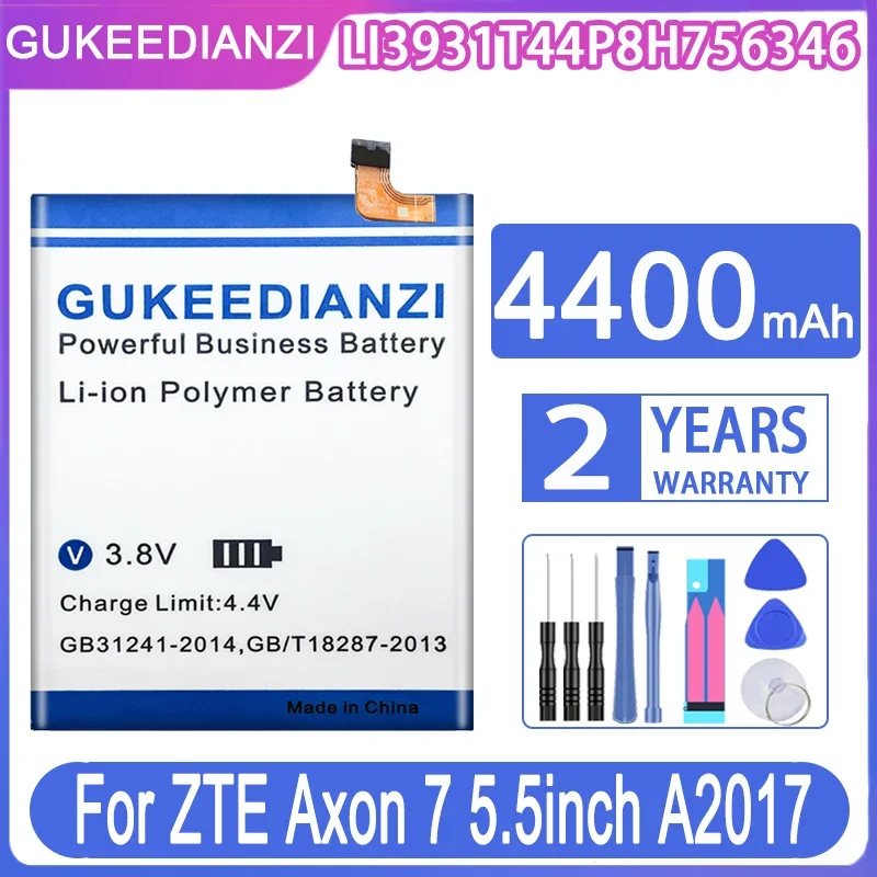 

Аккумулятор GUKEEDIANZI LI3931T44P8H756346 для ZTE Axon 7 Axon7 5,5 дюймов A2017 4400 мАч с номером отслеживания