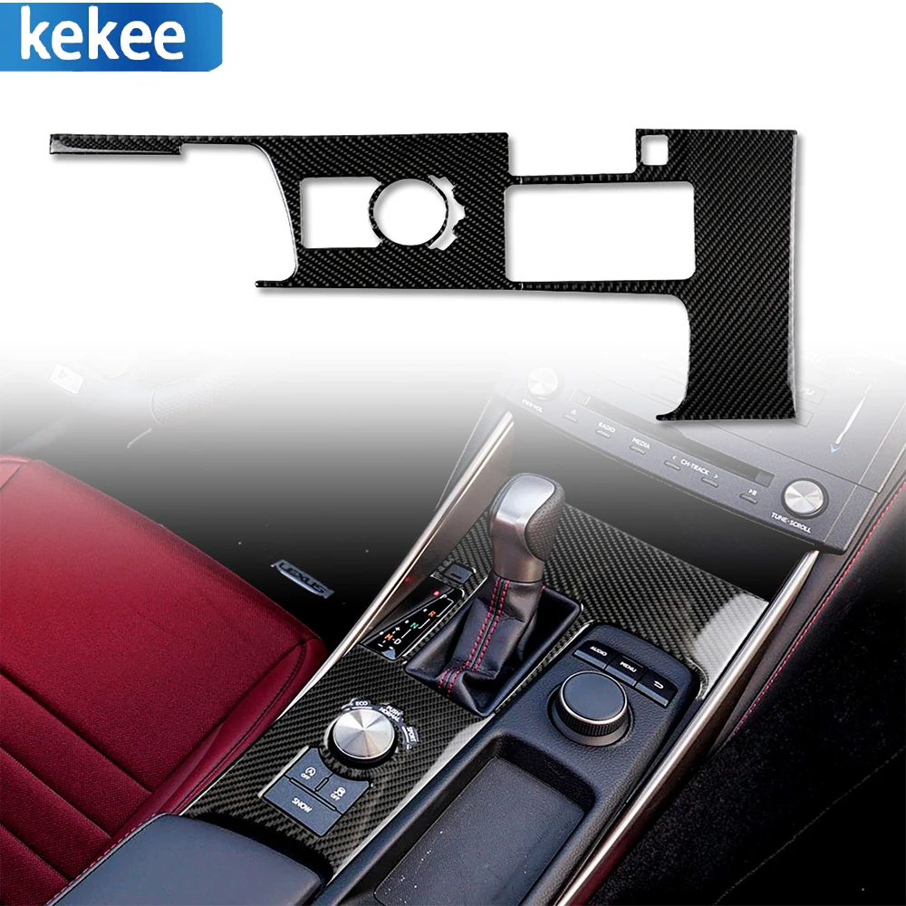 

For Lexus IS250 2013-2020 Real Carbon Fiber Car Interior Decal Auto Gear Shift Box Panel Cover Trim Strip Sticker Accessories