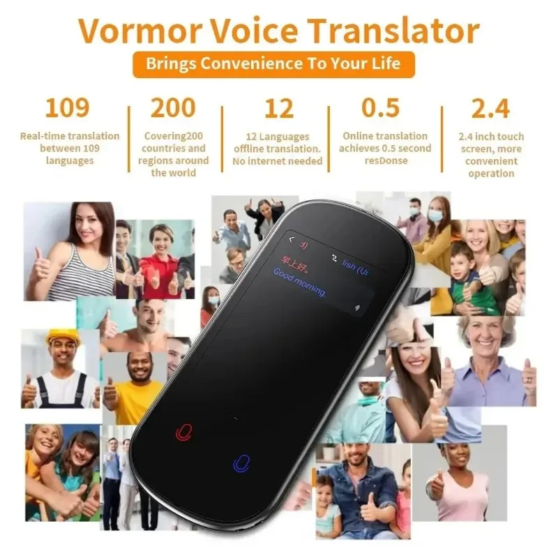 New Smart Translator Voice Multi 138 Languages Portable Support WiFi Full 3D Touch Screen Photo Offline Record Translation