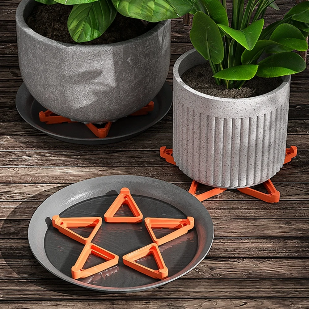 Description Picture 4 of item10/5PCS Pot Trays Plant Flower Pot Feet Stand Invisible Risers Toes Lifters Triangle Ventilation Anti-rot Base Garden Supplies