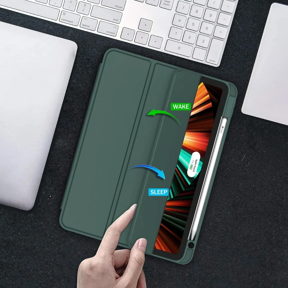 Premium iPad Pro 12.9 Inch Protective Case with Pencil Holder and Auto Wake/Sleep Function