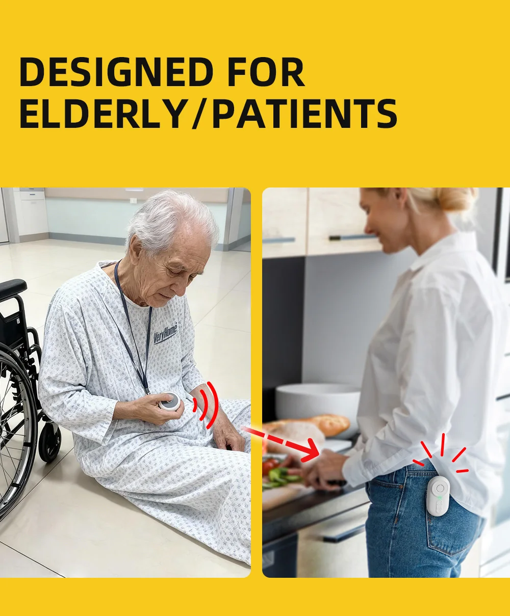 Wireless Caregiver Pager | 150m Long-Range SOS Home Alert System | EaseLiving