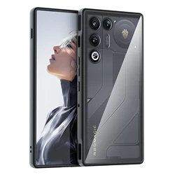 Matte Transparent Magnetic Stand Phone Case with Acrylic and TPU Bumper for ZTE nubia RedMagic 11 Air (Clear)