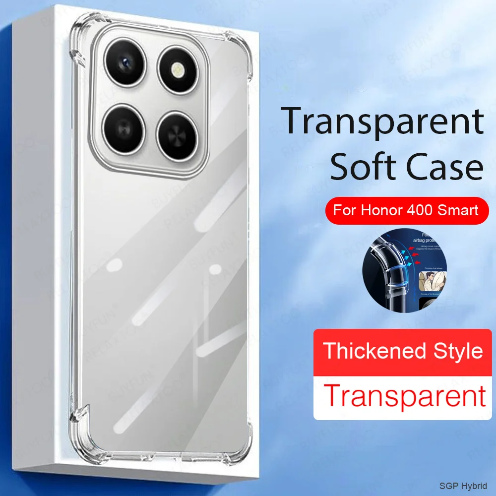 Clear Silicone Shockproof Back Case - Soft TPU Protective Cover