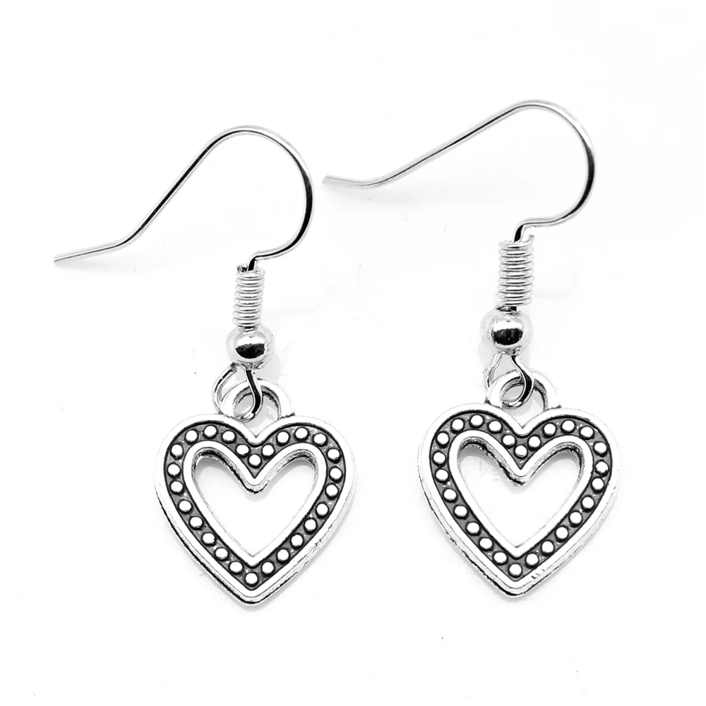 

1 Pair Love Heart Diy Earrings Jewels For Crafts 13x15mm