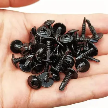 125PCS Black Self-Tapping Screw, Cross Drill, Woodworking Installation And Maintenance, Suitable For Manual DIY Project Team!