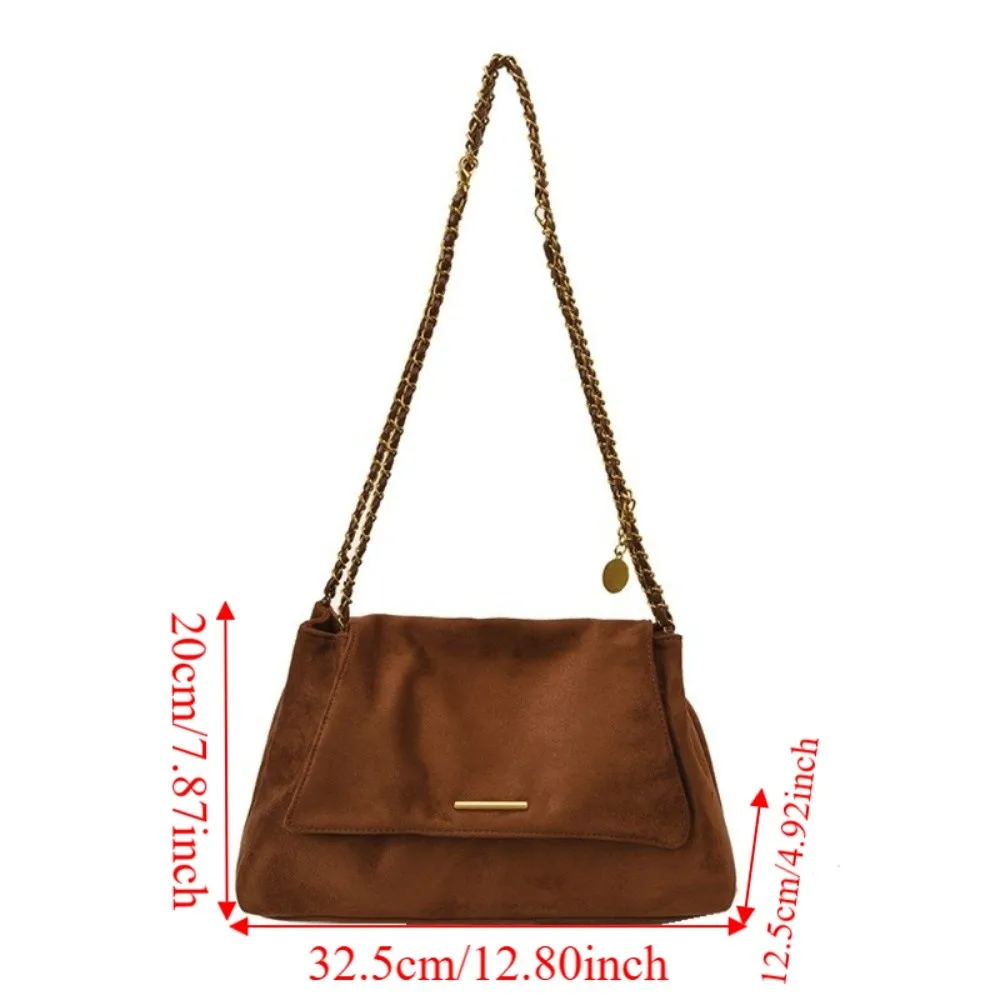 Borsa a Spalla in Camoscio Monospalla Grande Capacità Casual Spaziosa con Fibbia Solida Elegante Borsa Sottospalla per Serate Fuori - immagine 6